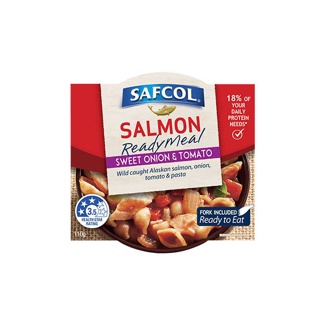 Safcol Salmon Meal Sweet Onion and Tomato 110g