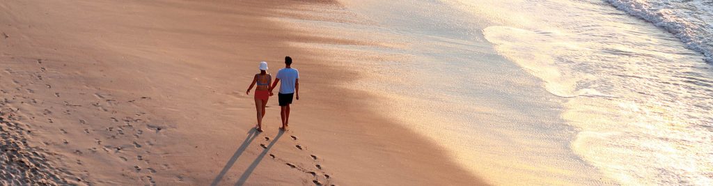 Walking on beach