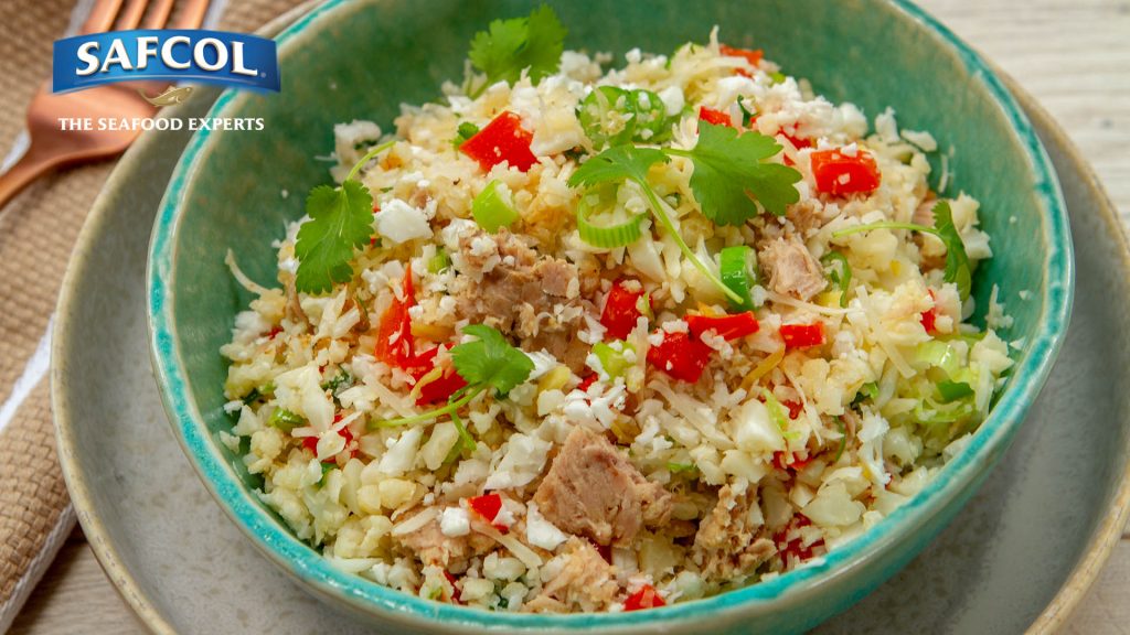 Asian style tuna cauliflower rice