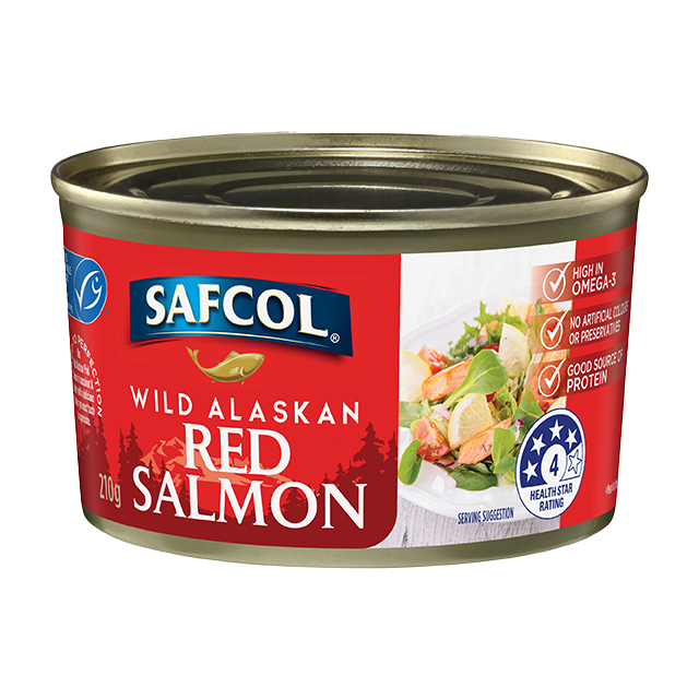 Safcol Wild Alaskan Red Salmon 210g nonmsc