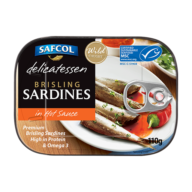 Safcol Brisling Sardines in Hot Sauce 110g